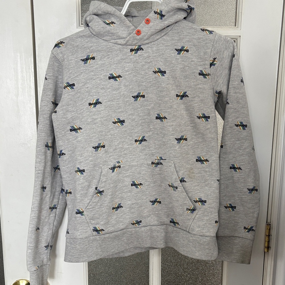 Bench Gray Hoodie with Fun Logo Design Youth 13/14